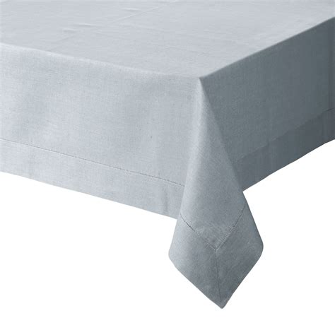 light gray tablecloth